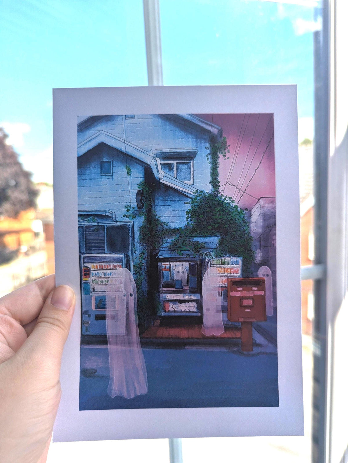 Ghost Walk A5 Art Print | Spooky Colorful Home Decor