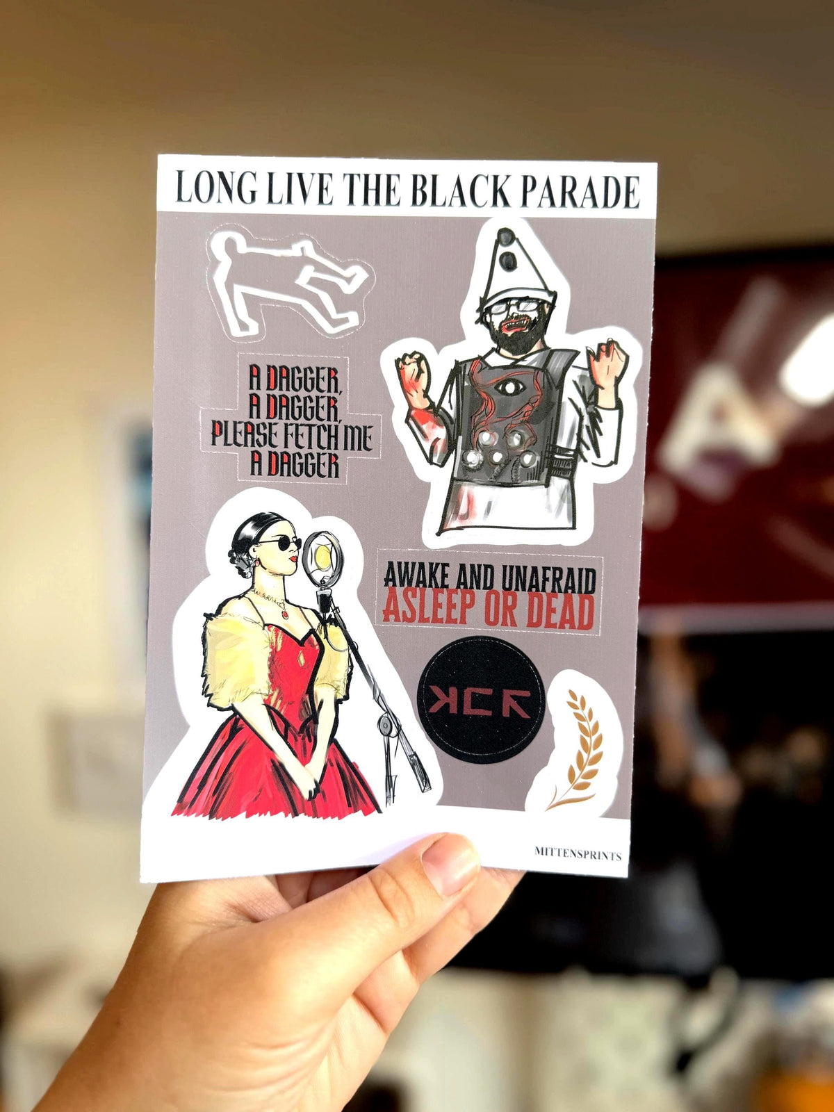 Long Live The Black Parade Sticker Sheet | Matte Scrapbook Paper Finish | mcr Tour