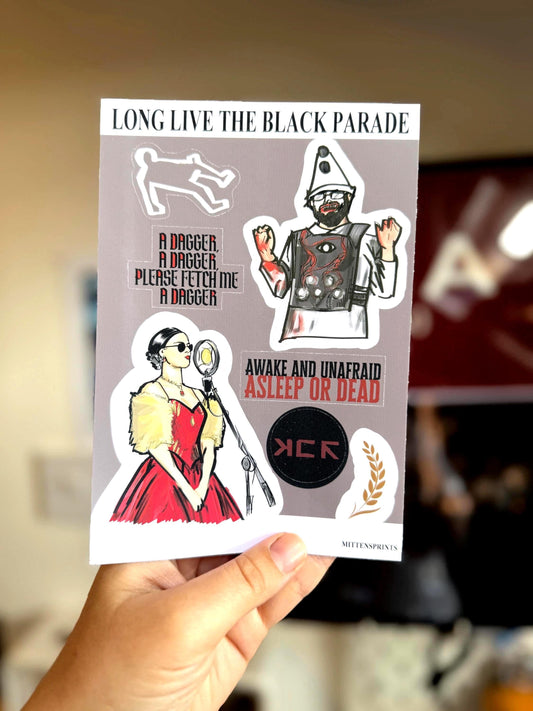 Long Live The Black Parade Sticker Sheet | Matte Scrapbook Paper Finish | mcr Tour