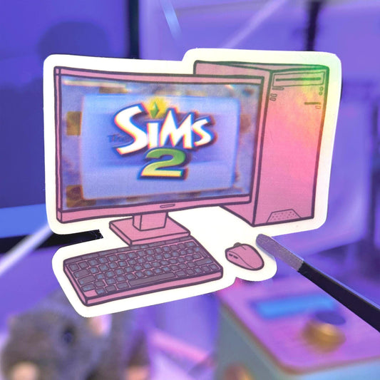 The Sims 2 Retro PC Sticker |  Desktop Vinyl Decal Nostalgia