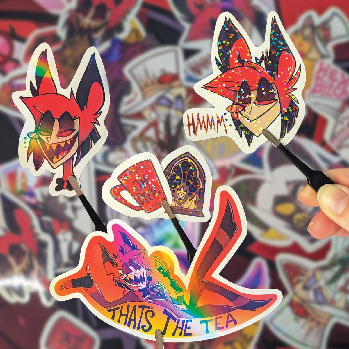 Hazbin Hotel Stickers (All My Designs in One Listing!) | Glossy, Holo, Sparkly, Rainbow (Water Resistant)