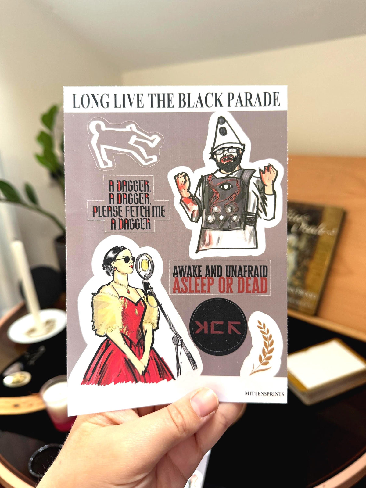 Long Live The Black Parade Sticker Sheet | Matte Scrapbook Paper Finish | mcr Tour