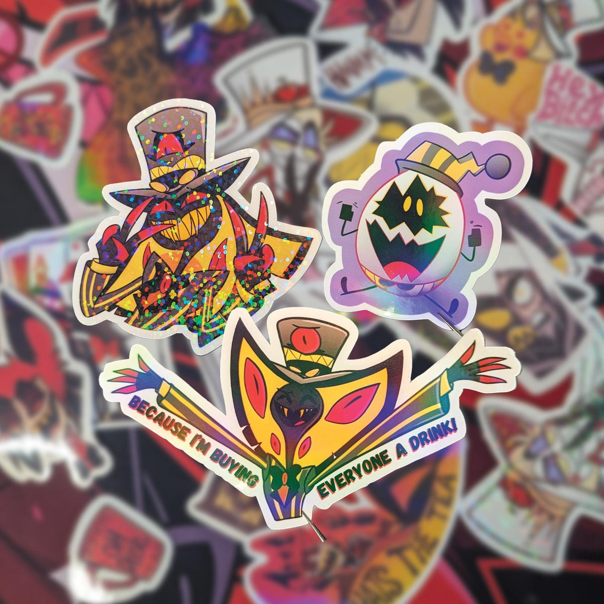 Hazbin Hotel Stickers (All My Designs in One Listing!) | Glossy, Holo, Sparkly, Rainbow (Water Resistant)