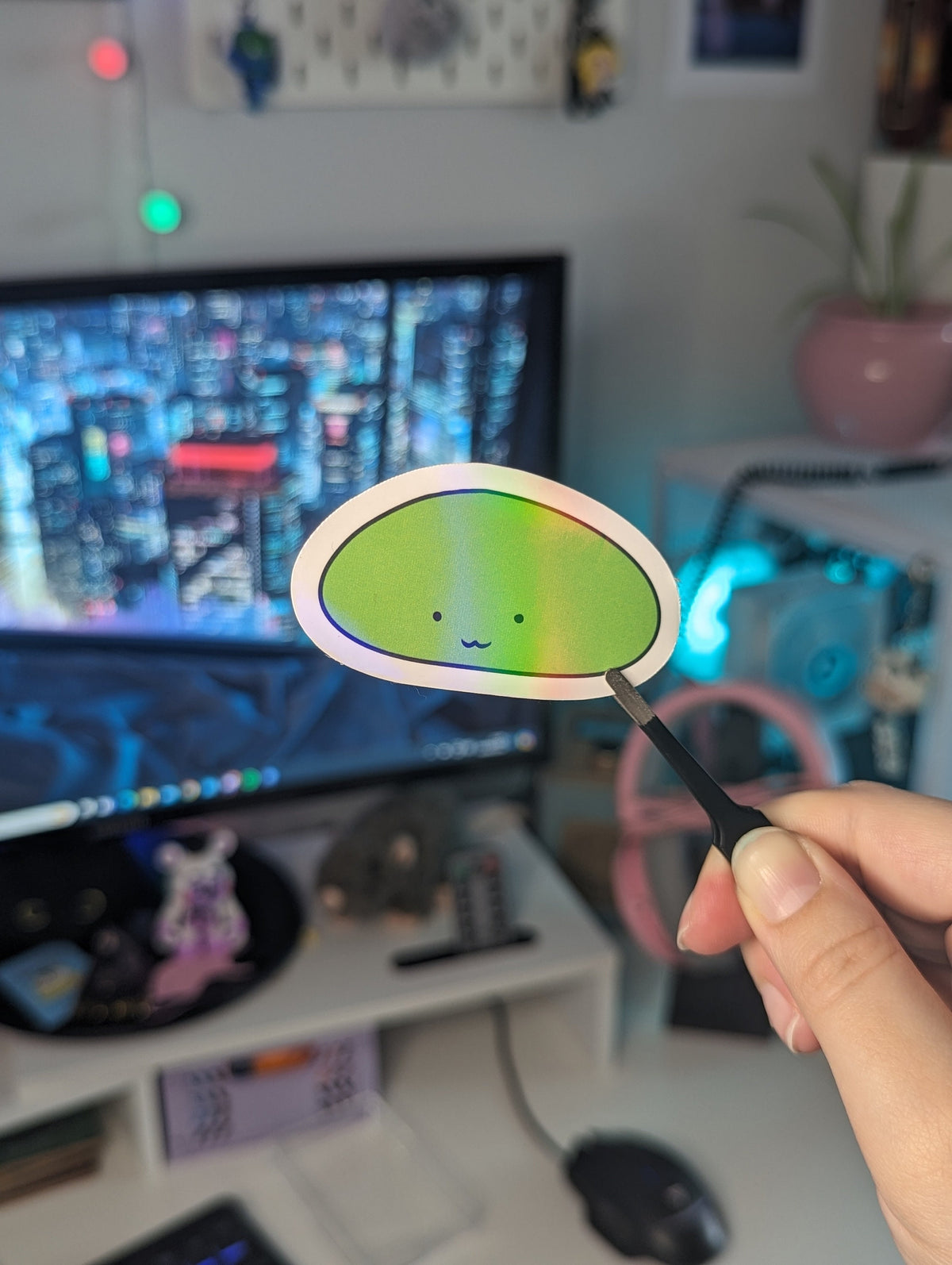 Sushi Holo Vinyl Stickers | Cute sushi shiny stickers perfect for laptops, durable and water resistant | Salmon Egg Onigiri Mochi Tamago