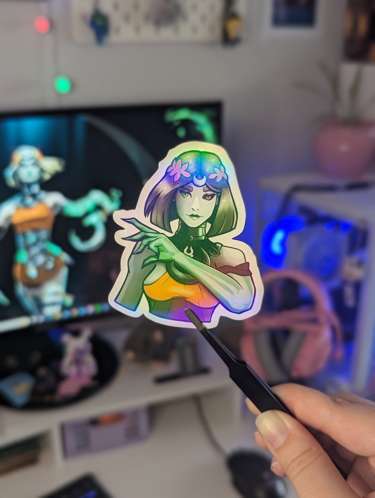 Melinoë | Hades II | Die Cut Handmade Holo Laminate Vinyl Stickers | melinoe hades 2 princess of the underworld zeus greek mythology