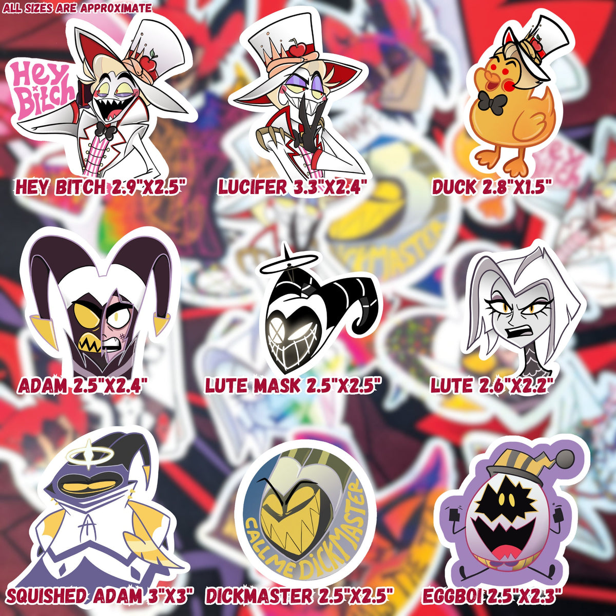 Hazbin Hotel Stickers (All My Designs in One Listing!) | Glossy, Holo, Sparkly, Rainbow (Water Resistant)