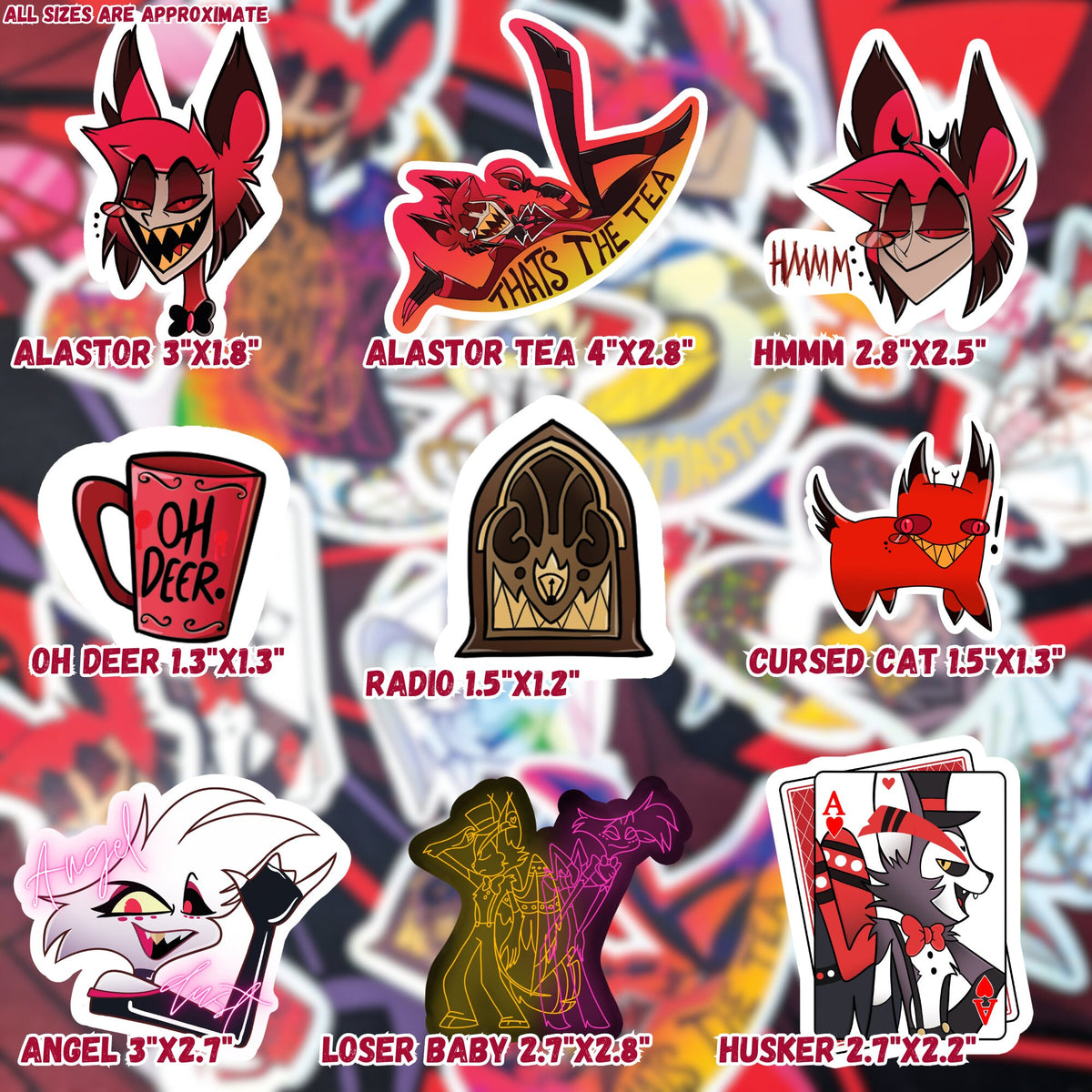 Hazbin Hotel Stickers (All My Designs in One Listing!) | Glossy, Holo, Sparkly, Rainbow (Water Resistant)