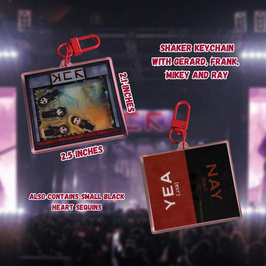 MCR Tour Shaker Keychain | Black Parade Stage, Yea Nay (Preorder)