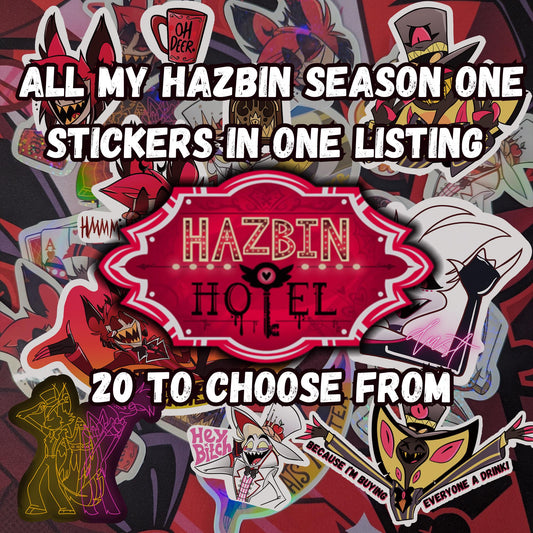 Hazbin Hotel Stickers (All My Designs in One Listing!) | Glossy, Holo, Sparkly, Rainbow (Water Resistant)