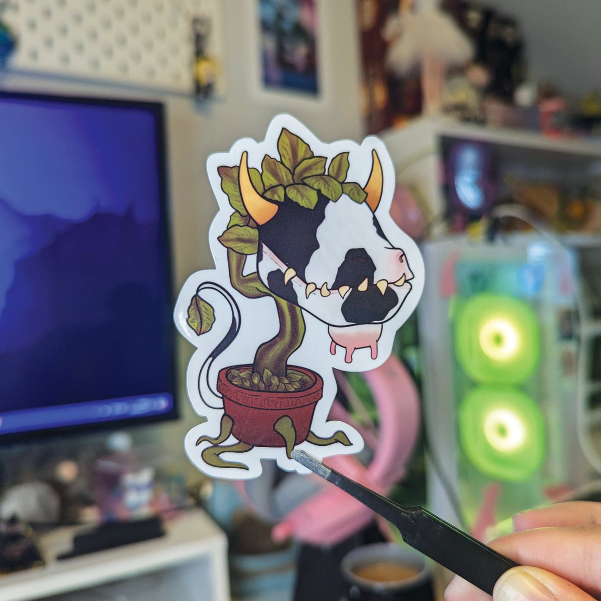 The Sims Oddities Sticker Set | Strangetown SpaceShip Cow Plant Bella Goth Where's Bella Cowplant Handmade Vinyl Sticker | Sims 4 Sims 2 UFO