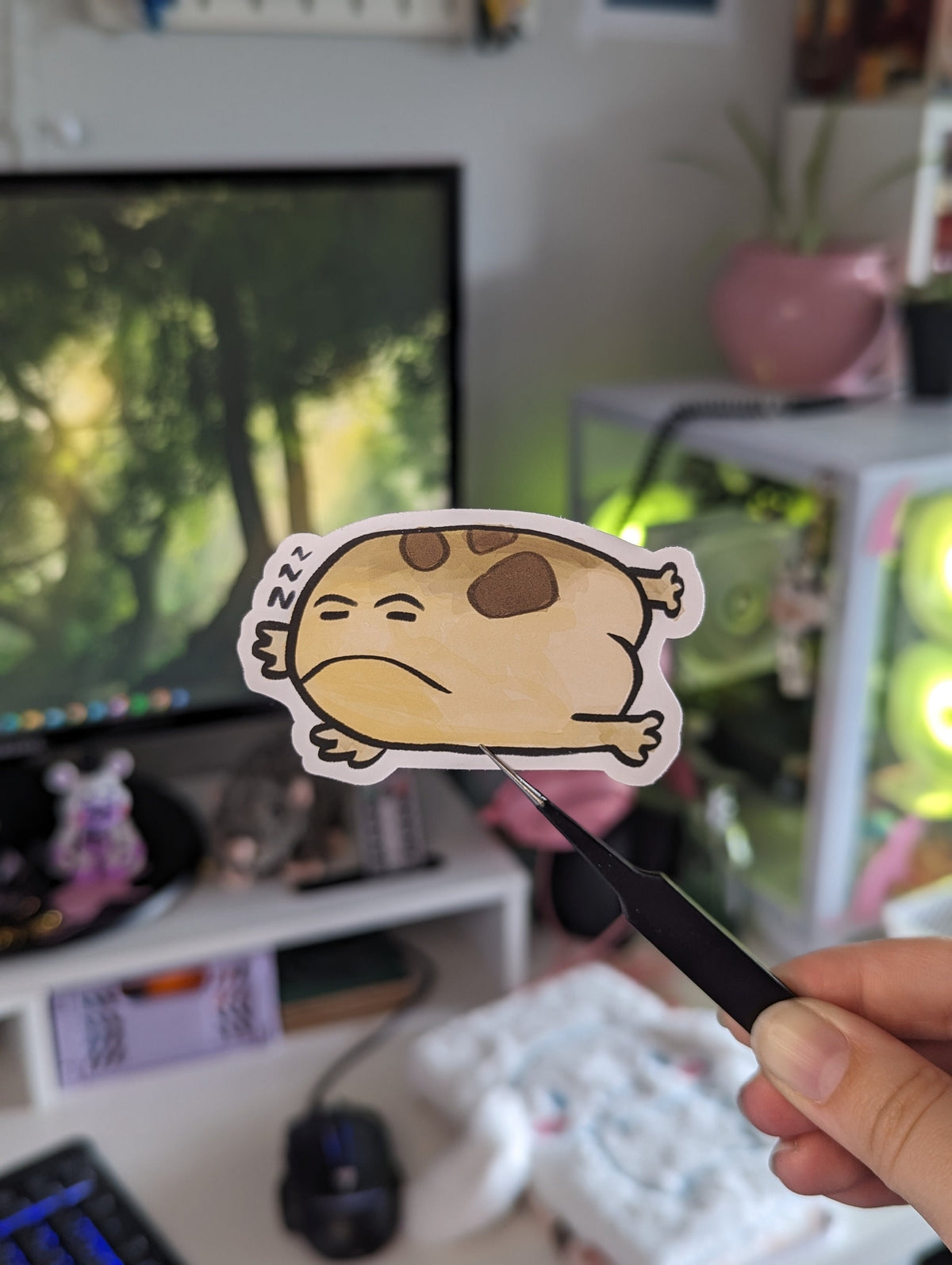 Angy Froggy Matte Stickers | Rain Frog Grumpy Frog Stationary Bullet Journal Stickers Silly Angry Frog Desert Frog | Kindle Laptop Decor