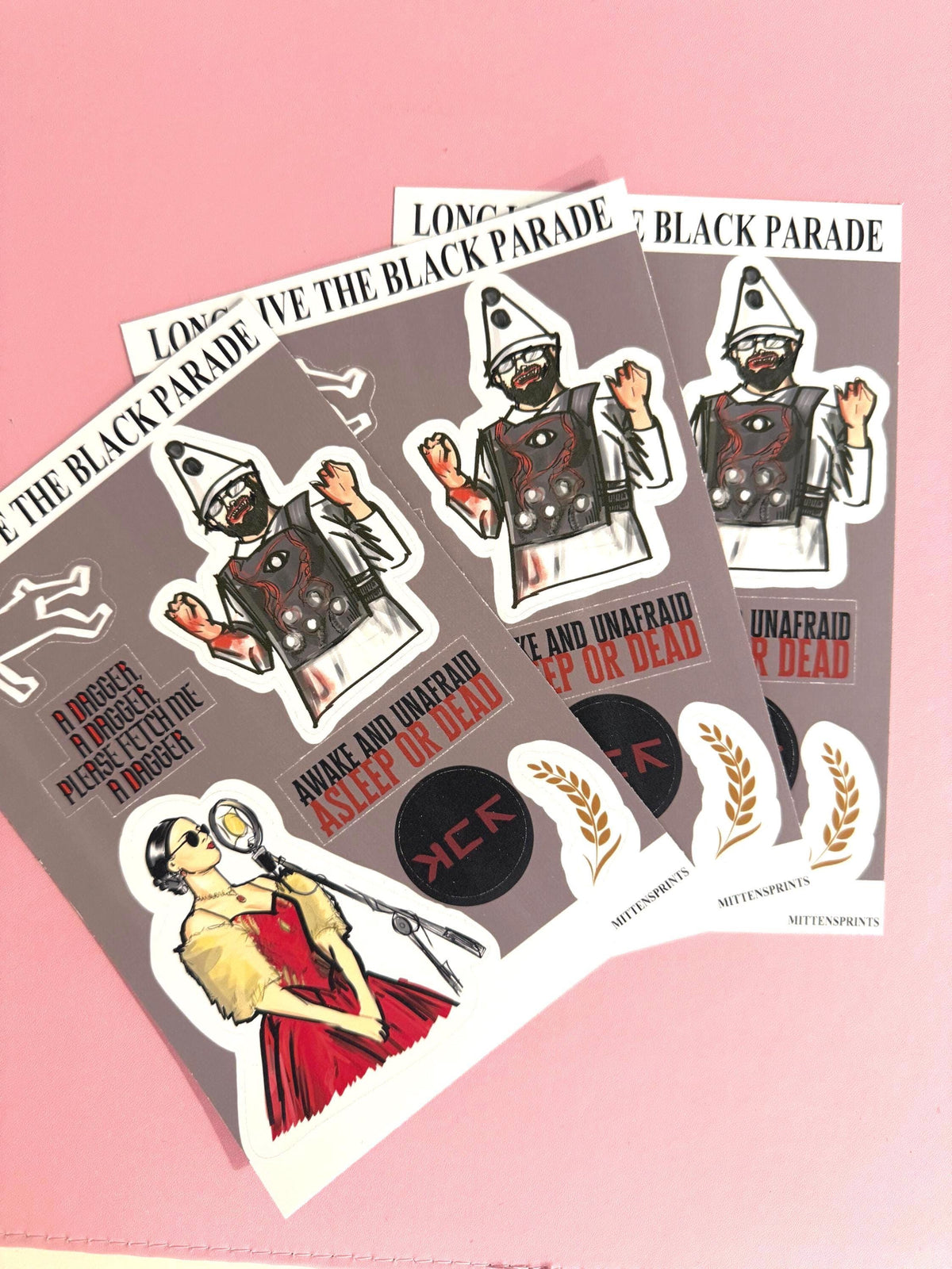 Long Live The Black Parade Sticker Sheet | Matte Scrapbook Paper Finish | mcr Tour