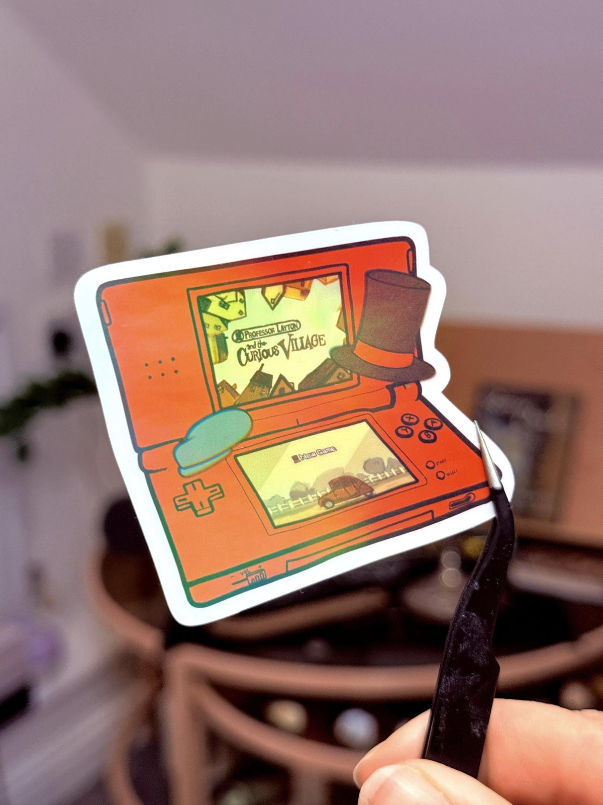 Professor Layton DS Sticker | Holo Stars Sparkle Vinyl | Nintendo Lite Nostalgia Gaming Curious Village