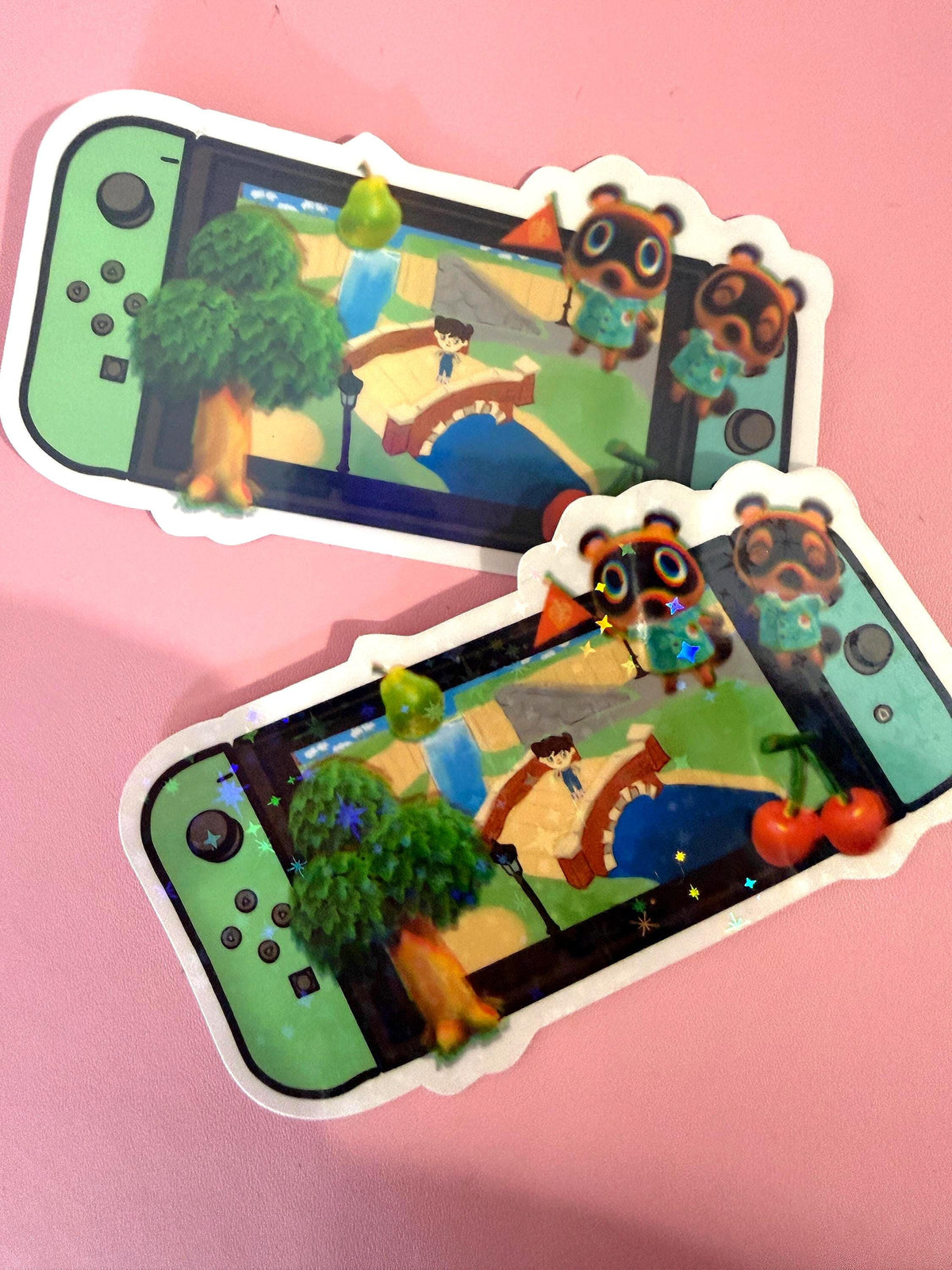 Nintendo Switch Animal Crossing New Horizons Vinyl Sticker | Die Cut Handmade Holo Stars Sparkle acnl tom nook acnh bells