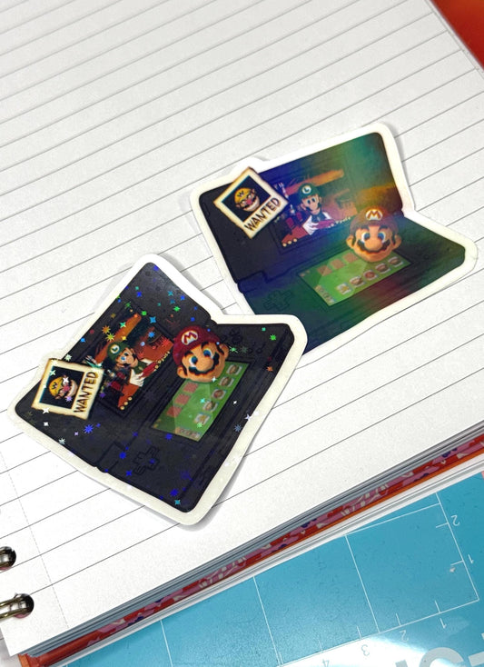 New Super Mario Bros DS Sticker | Holo Stars Sparkle Nintendo Lite Gaming Luigi