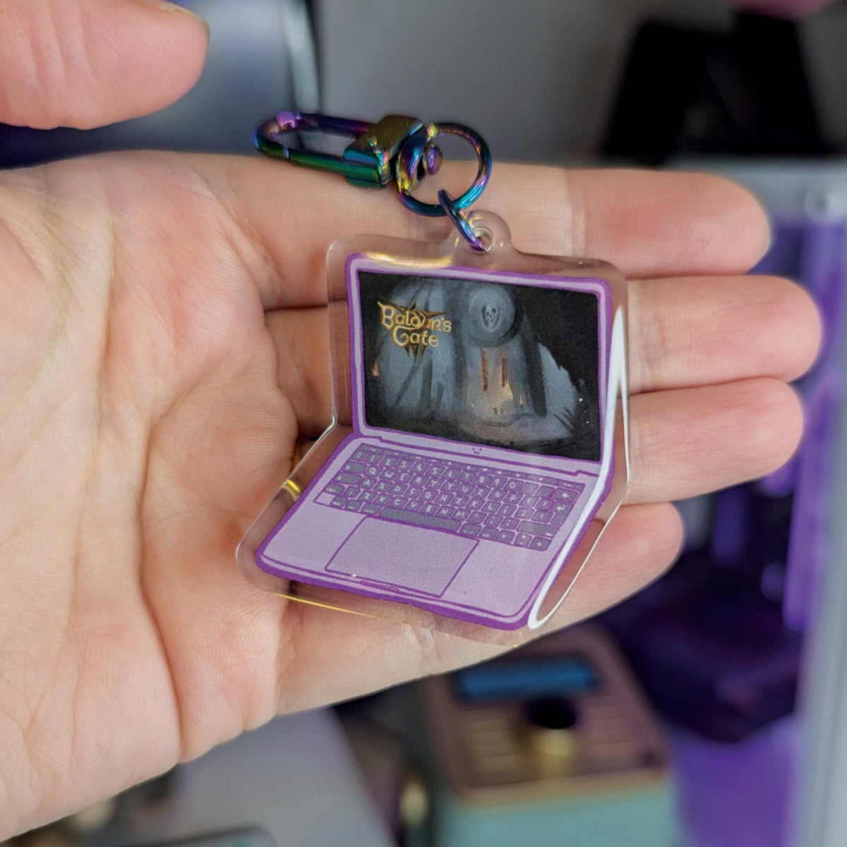 Baldur's Gate 3 Laptop Keychain | Gaming Merch Accessory