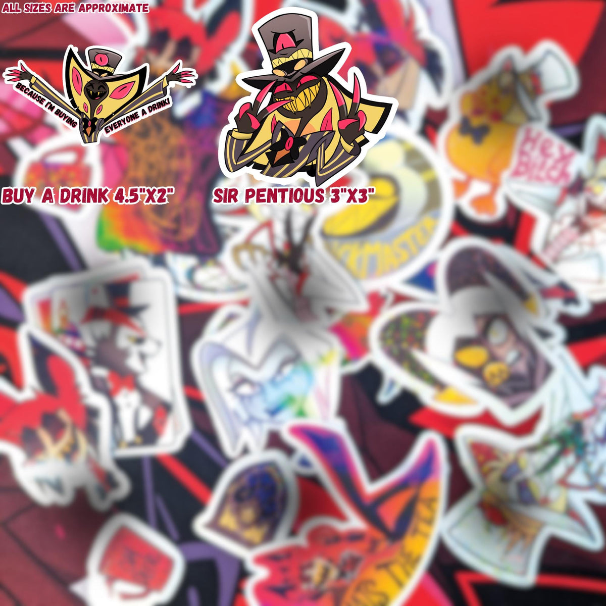 Hazbin Hotel Stickers (All My Designs in One Listing!) | Glossy, Holo, Sparkly, Rainbow (Water Resistant)