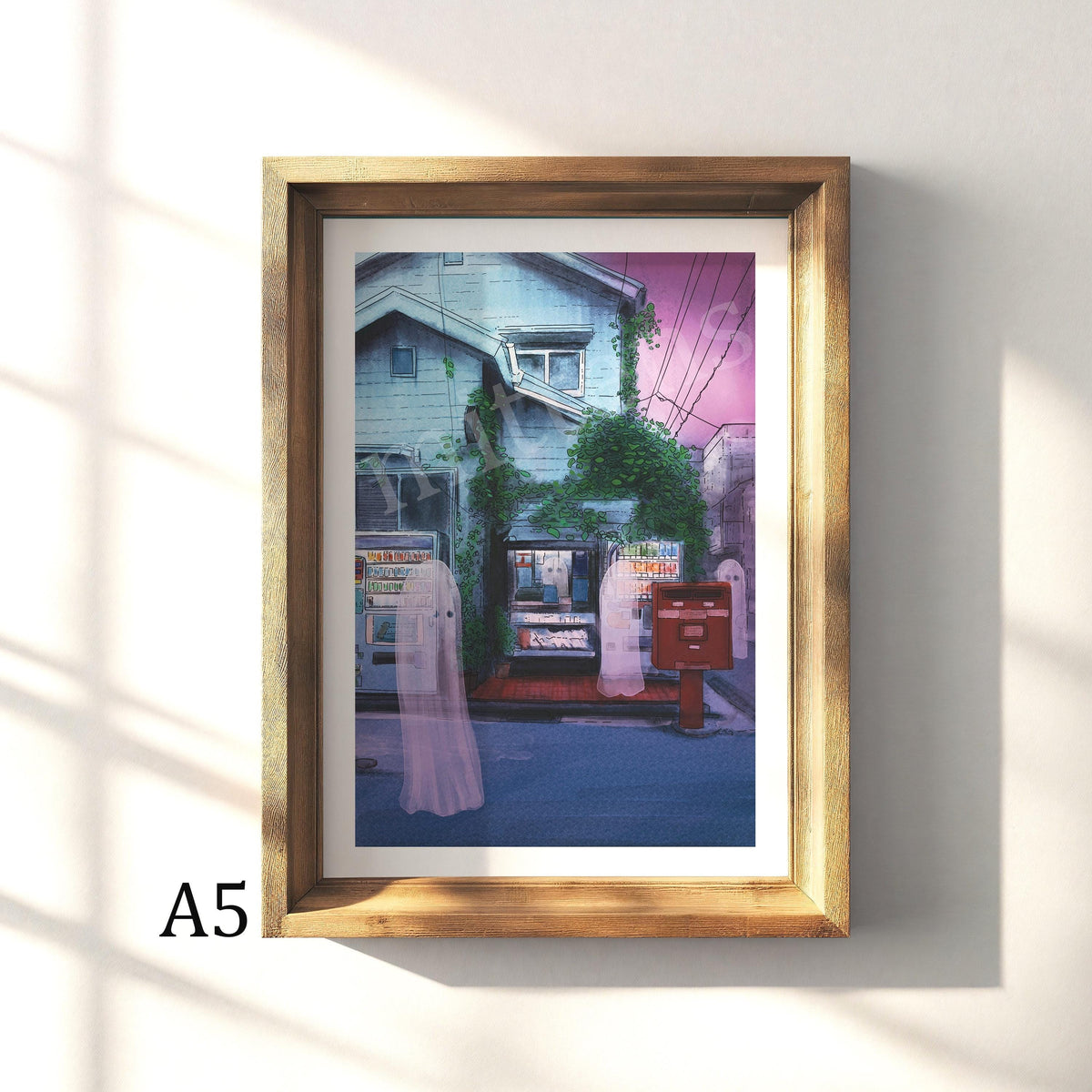 Ghost Walk A5 Art Print | Spooky Colorful Home Decor