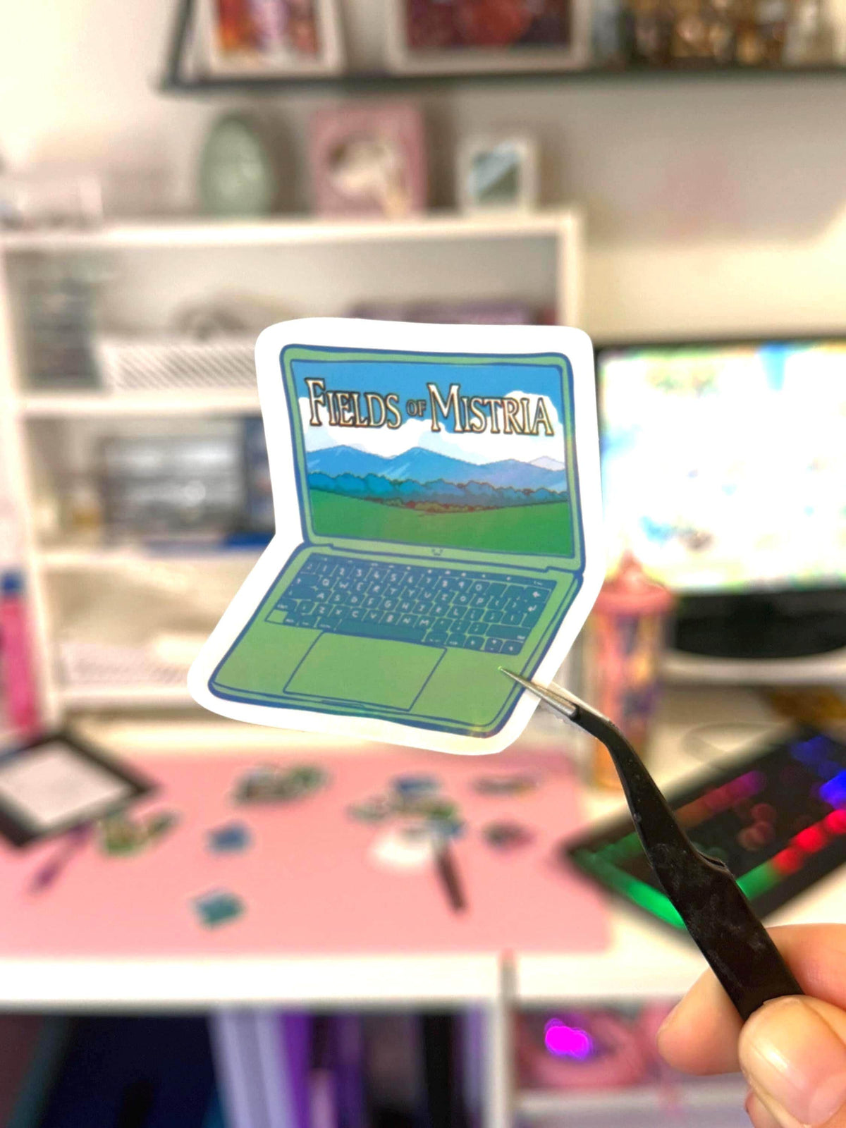 Fields of Mistria Laptop Sticker | Die Cut Handmade Holo Vinyl Sparkly Retro Gaming