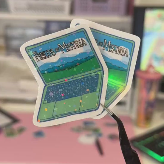 Fields of Mistria Laptop Sticker | Die Cut Handmade Holo Vinyl Sparkly Retro Gaming